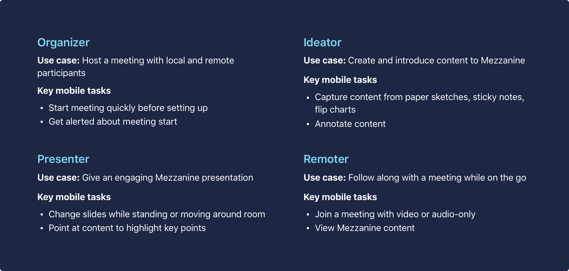 mezz mobile use cases