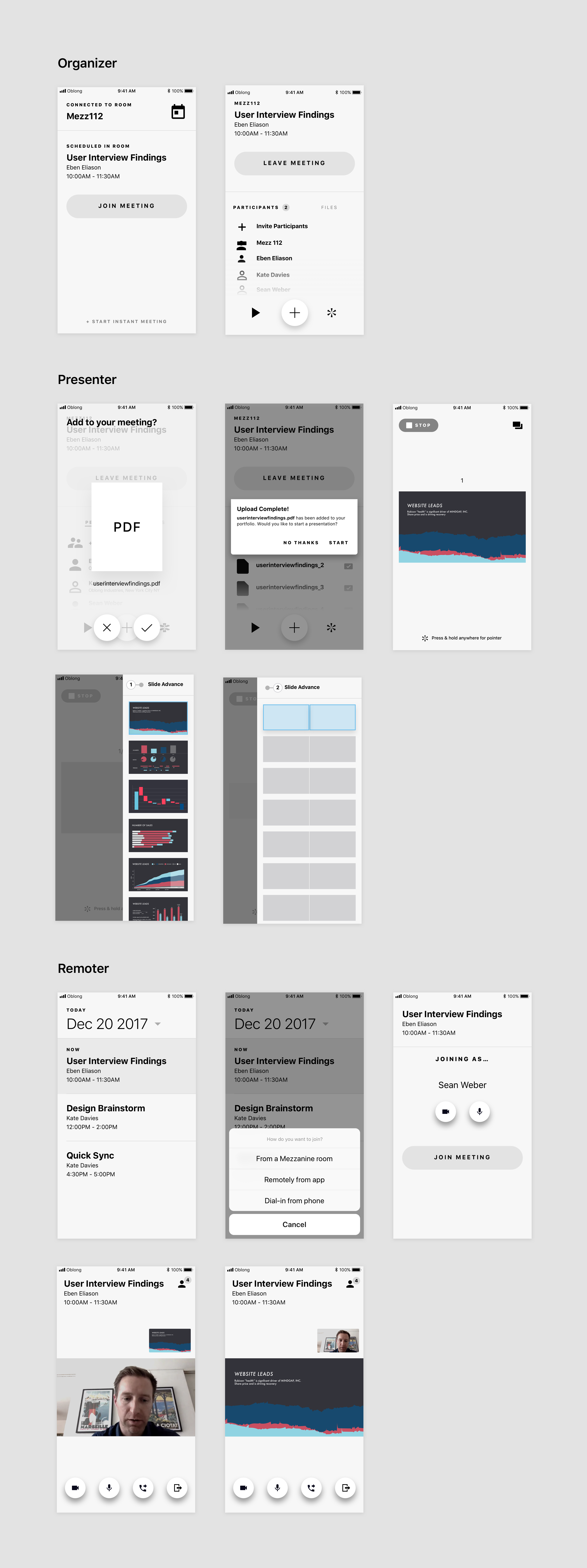 mezz mobile wireframes 2